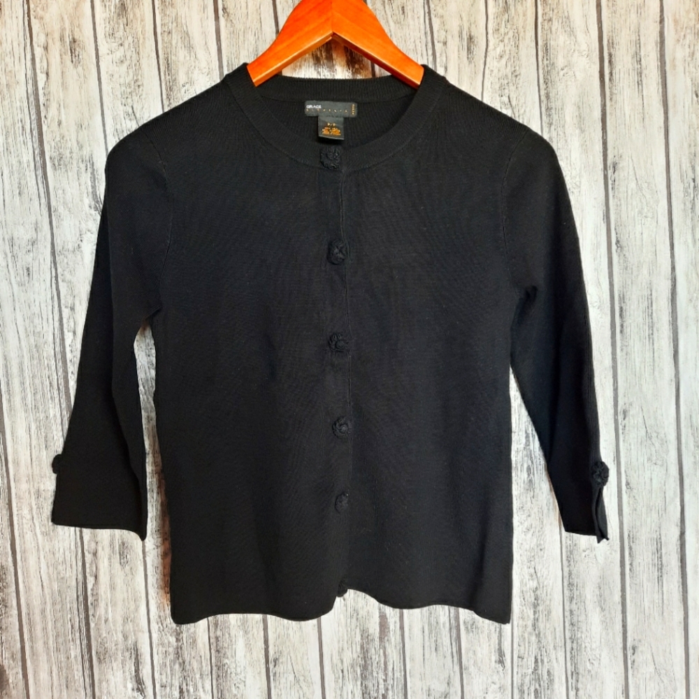 Grace Elements Black Silk blend Cardigan